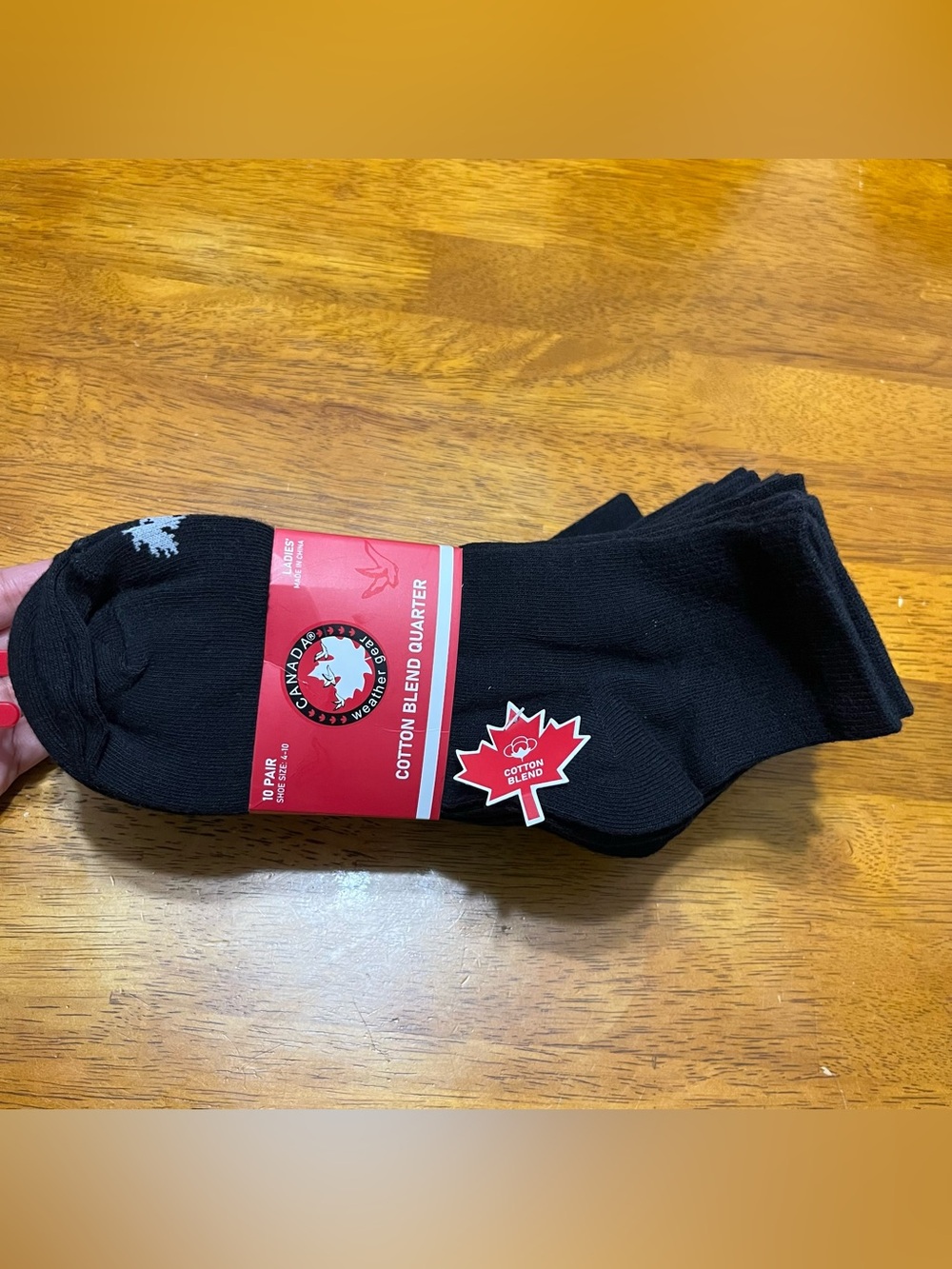 NWT❗️10 Pair Canada Weather Gear Cotton Blend Quarter Socks Ladies Size 4-10